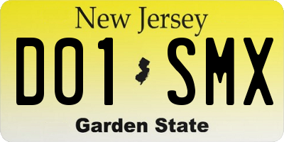 NJ license plate D01SMX