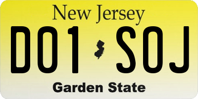 NJ license plate D01SOJ