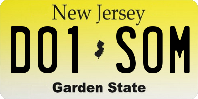 NJ license plate D01SOM