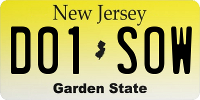 NJ license plate D01SOW