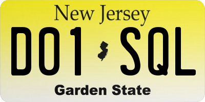 NJ license plate D01SQL