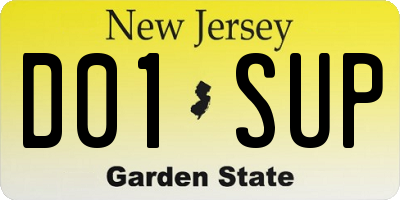 NJ license plate D01SUP