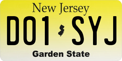 NJ license plate D01SYJ