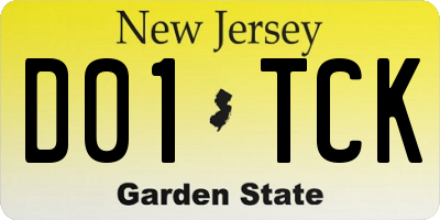 NJ license plate D01TCK