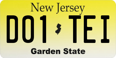 NJ license plate D01TEI