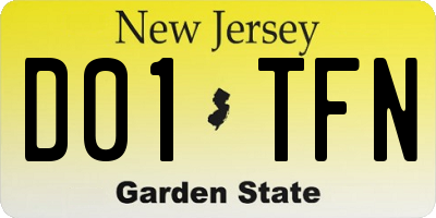 NJ license plate D01TFN