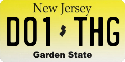 NJ license plate D01THG