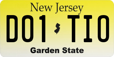 NJ license plate D01TIO