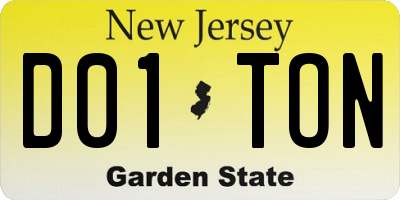 NJ license plate D01TON