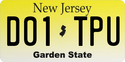NJ license plate D01TPU