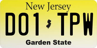 NJ license plate D01TPW