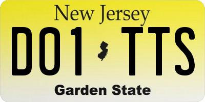 NJ license plate D01TTS