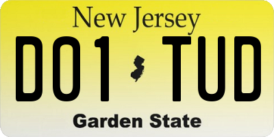 NJ license plate D01TUD