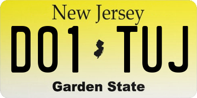 NJ license plate D01TUJ
