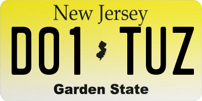 NJ license plate D01TUZ