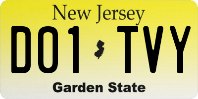 NJ license plate D01TVY