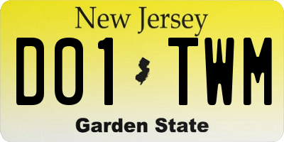 NJ license plate D01TWM
