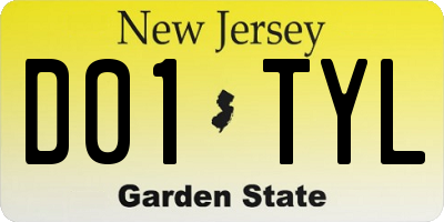 NJ license plate D01TYL