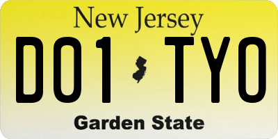 NJ license plate D01TYO