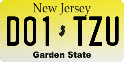 NJ license plate D01TZU