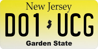 NJ license plate D01UCG
