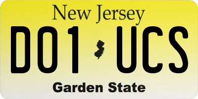 NJ license plate D01UCS