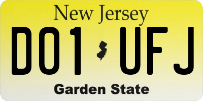 NJ license plate D01UFJ