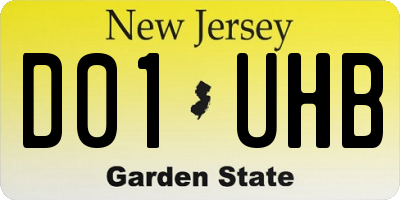 NJ license plate D01UHB