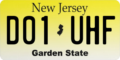 NJ license plate D01UHF