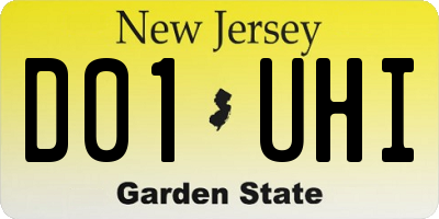 NJ license plate D01UHI