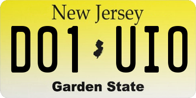 NJ license plate D01UIO