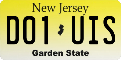 NJ license plate D01UIS