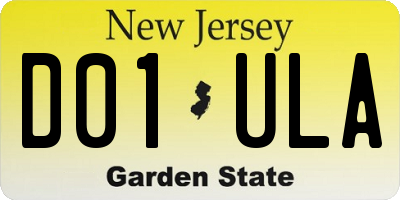 NJ license plate D01ULA