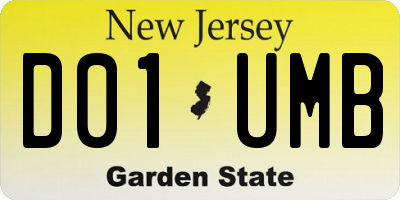 NJ license plate D01UMB