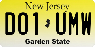 NJ license plate D01UMW