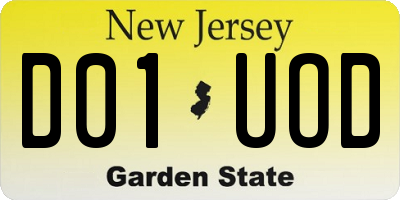 NJ license plate D01UOD