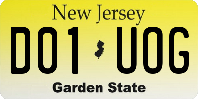 NJ license plate D01UOG