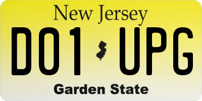 NJ license plate D01UPG