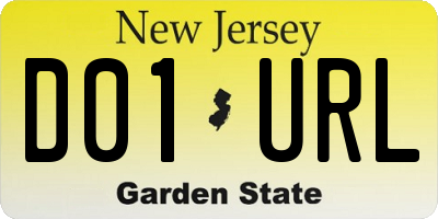 NJ license plate D01URL