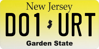NJ license plate D01URT