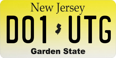 NJ license plate D01UTG