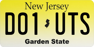 NJ license plate D01UTS