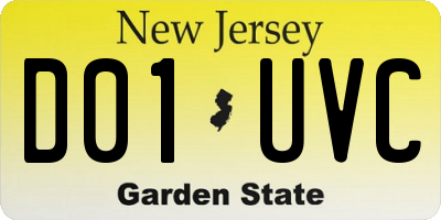 NJ license plate D01UVC