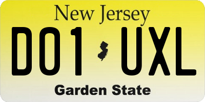 NJ license plate D01UXL