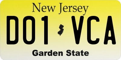 NJ license plate D01VCA