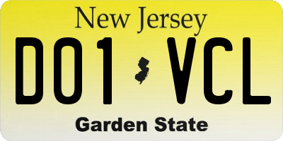 NJ license plate D01VCL