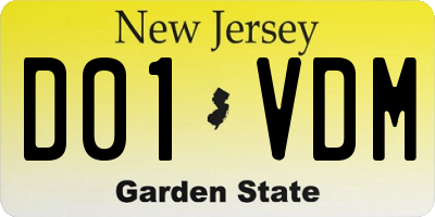 NJ license plate D01VDM