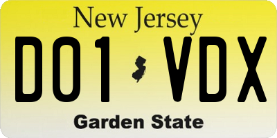 NJ license plate D01VDX