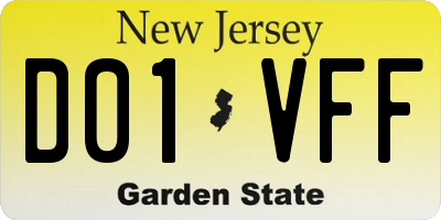 NJ license plate D01VFF