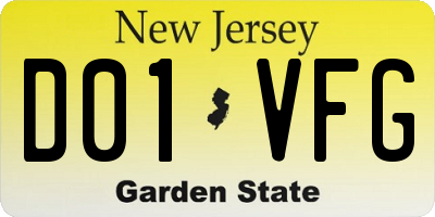 NJ license plate D01VFG